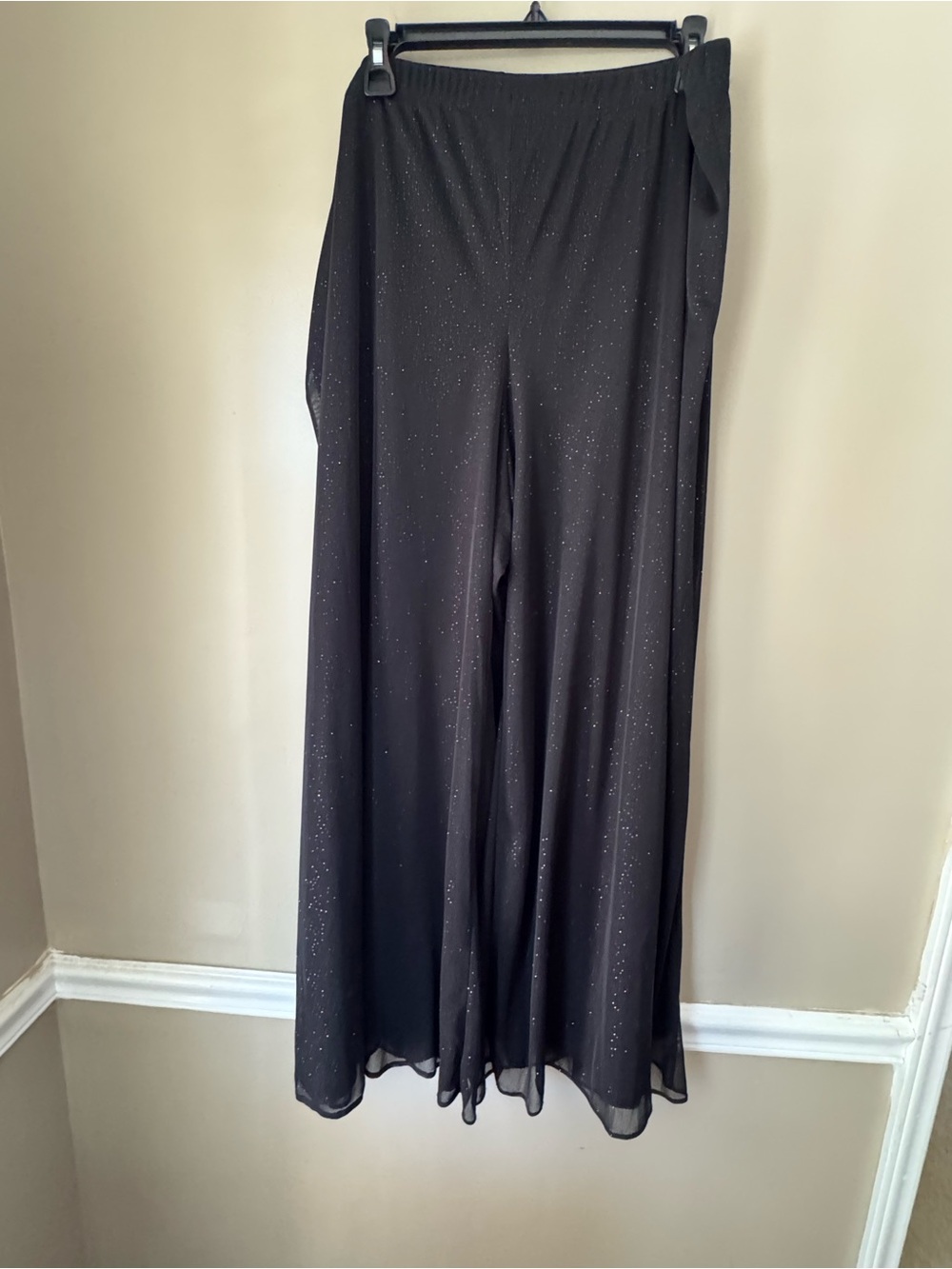 MSK Black Sparkle Wide Leg Dress Pants